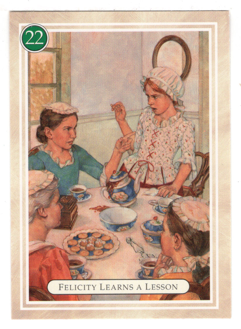 Felicity - Learning a Lesson, Annabelle Pours Tea - American Girl (Trading Card) # 22 - 1994 Pleasant Company - Mint