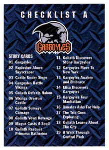 Checklist A (Trading Card) Gargoyles Collector Card - 1995 Skybox # 89 - Mint