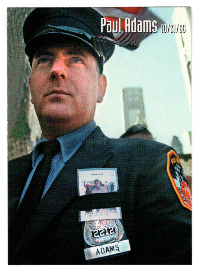 Paul Adams - Part # 2 (Trading Card) Heroes of the World Trade Center Memorial - Tribute - 2002 Chestnut Publications # 80 - Mint