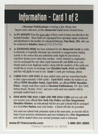 Information - Card 1 of 2 (Trading Card) Heroes of the World Trade Center Memorial - Tribute - 2002 Chestnut Publications - Mint
