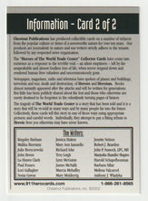 Load image into Gallery viewer, Information - Card 2 of 2 (Trading Card) Heroes of the World Trade Center Memorial - Tribute - 2002 Chestnut Publications - Mint
