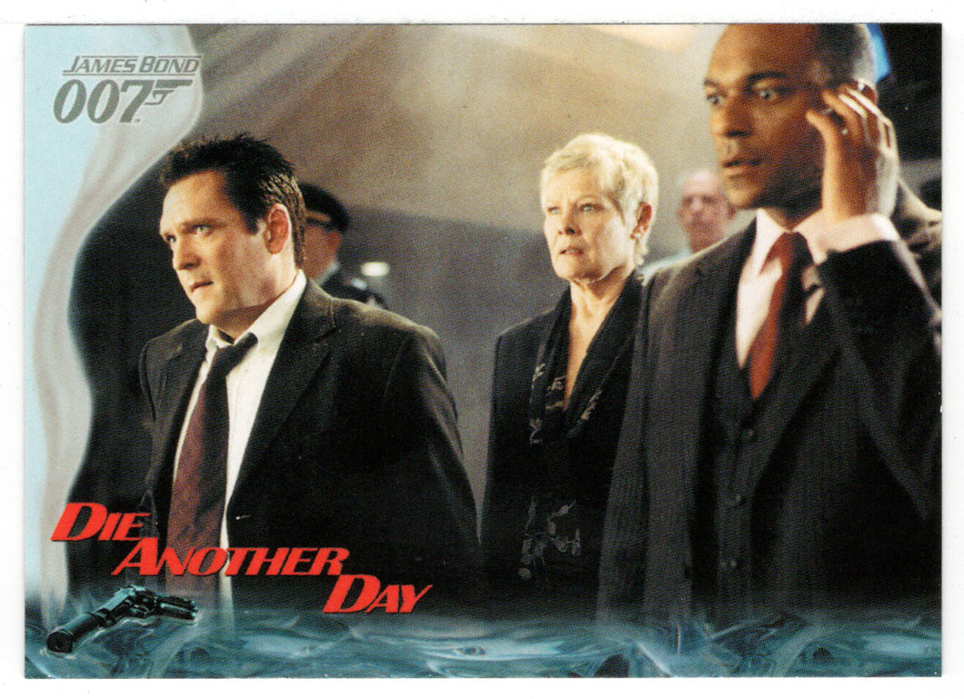 Robinson, Falco and M Nervously Wait (Trading Card) James Bond - Die Another Day - 2002 Rittenhouse Archives # 57 - Mint