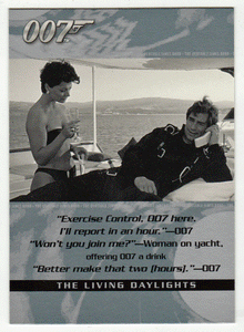 Woman on Yacht - The Living Daylights (Trading Card) James Bond - The Quotable - 2004 Rittenhouse Archives # 11 - Mint