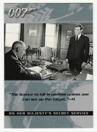 M - On Her Majesty's Secret Service (Trading Card) James Bond - The Quotable - 2004 Rittenhouse Archives # 18 - Mint