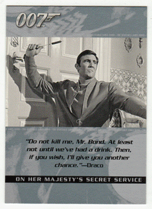 Draco - On Her Majesty's Secret Service (Trading Card) James Bond - The Quotable - 2004 Rittenhouse Archives # 86 - Mint