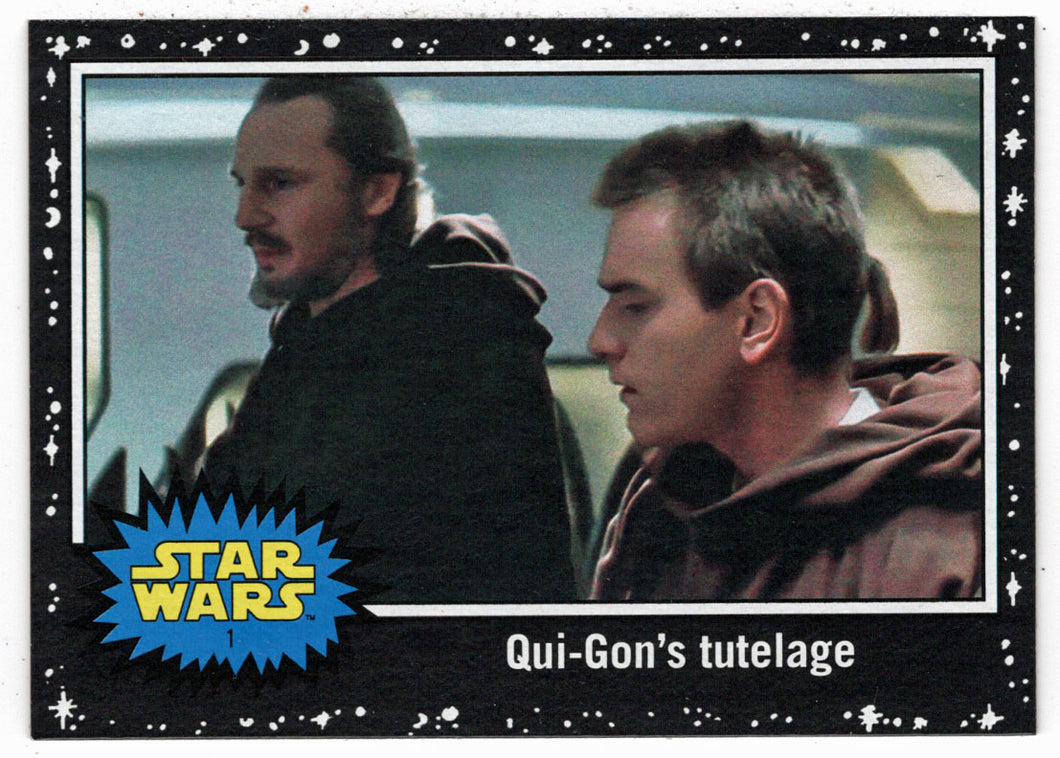 Qui-Gon's Tutelage - BLACK STARFIELD (Trading Card) - Star Wars - Journey to the Last Jedi - 2017 Topps # 1 - Mint
