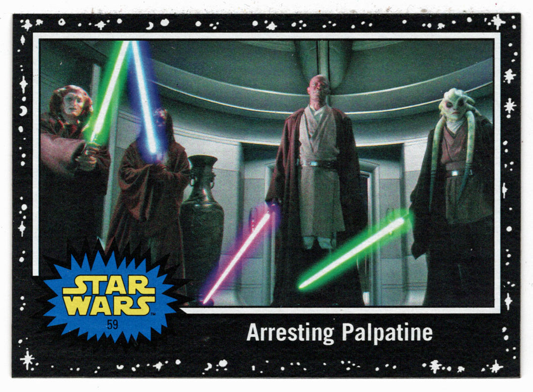 Arresting Palpatine - BLACK STARFIELD (Trading Card) - Star Wars - Journey to the Last Jedi - 2017 Topps # 59 - Mint