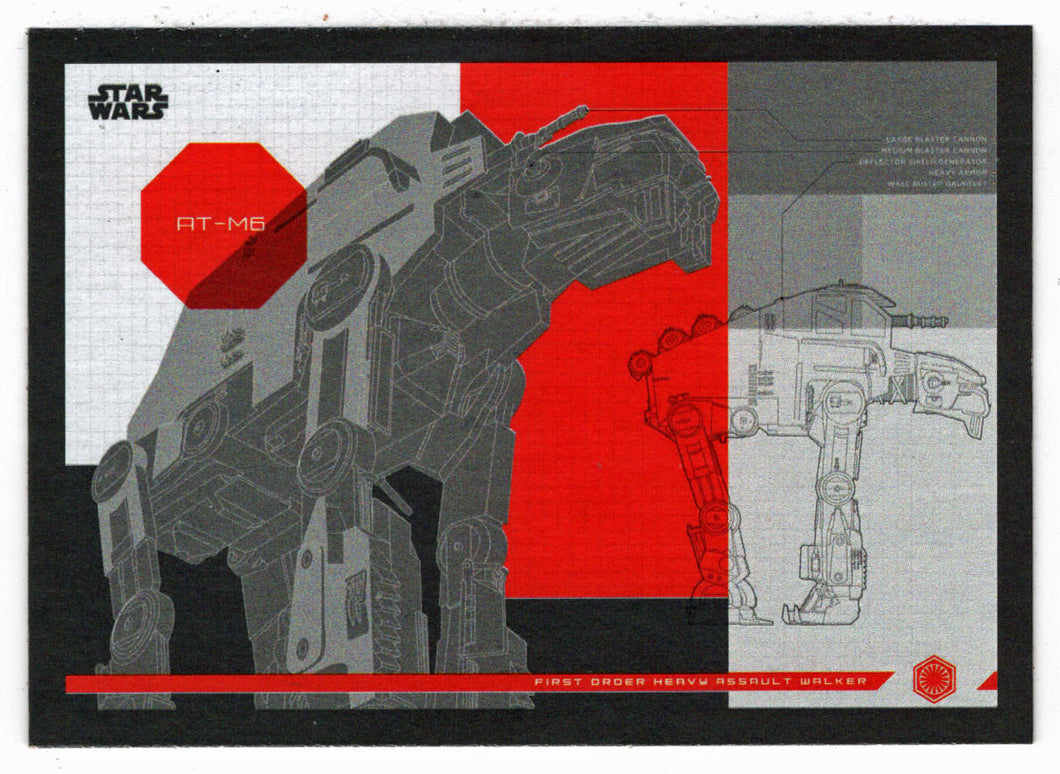 First Order Heavy Assault Walker - Blueprints (Trading Card) - Star Wars - Journey to the Last Jedi - 2017 Topps # 1 - Mint