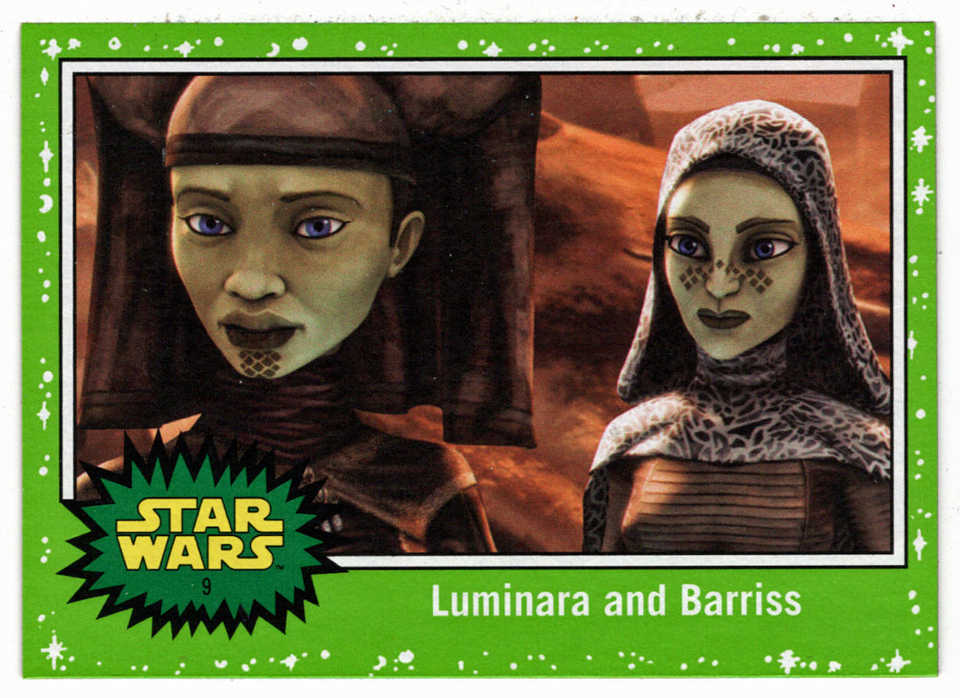 Luminara and Barriss - GREEN STARFIELD (Trading Card) - Star Wars - Journey to the Last Jedi - 2017 Topps # 9 - Mint