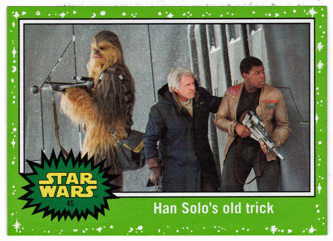 Han Solo's Old Trick - GREEN STARFIELD (Trading Card) - Star Wars - Journey to the Last Jedi - 2017 Topps # 45 - Mint