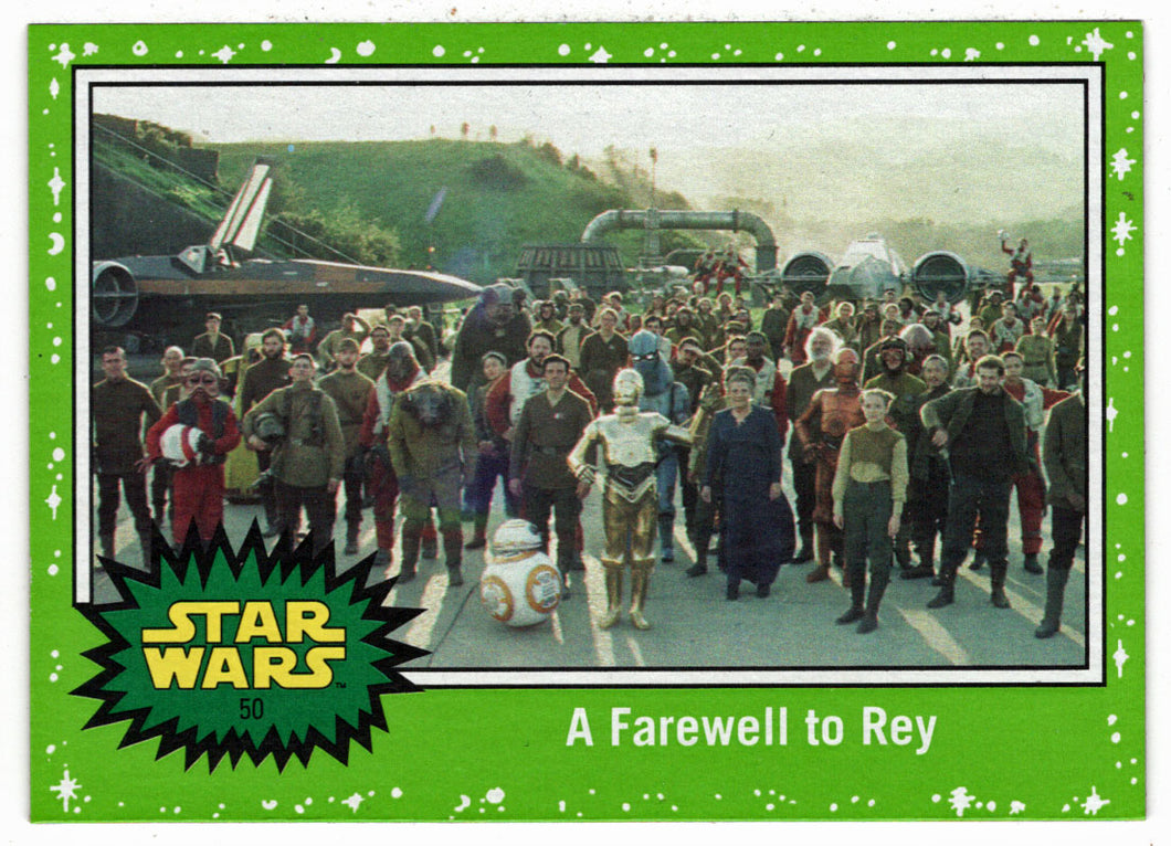 A Farewell to Rey - GREEN STARFIELD (Trading Card) - Star Wars - Journey to the Last Jedi - 2017 Topps # 50 - Mint