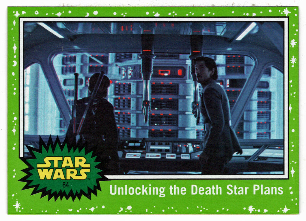 Unlocking The Death Star Plans - GREEN STARFIELD (Trading Card) - Star Wars - Journey to the Last Jedi - 2017 Topps # 64 - Mint