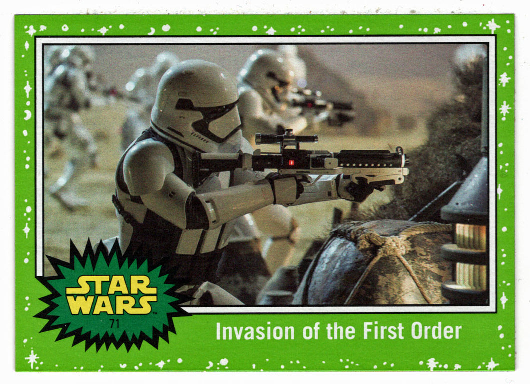 Invasion of The First Order - GREEN STARFIELD (Trading Card) - Star Wars - Journey to the Last Jedi - 2017 Topps # 71 - Mint