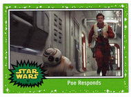 Poe Responds - GREEN STARFIELD (Trading Card) - Star Wars - Journey to the Last Jedi - 2017 Topps # 97 - Mint
