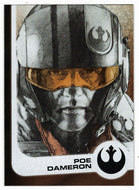Poe Dameron - Illustrated Characters (Trading Card) - Star Wars - Journey to the Last Jedi - 2017 Topps # 3 - Mint