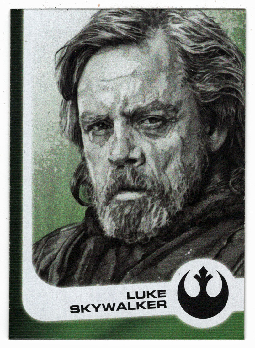 Luke Skywalker - Illustrated Characters (Trading Card) - Star Wars - Journey to the Last Jedi - 2017 Topps # 5 - Mint
