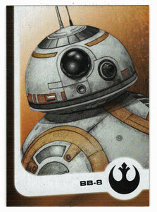 BB-8 - Illustrated Characters (Trading Card) - Star Wars - Journey to the Last Jedi - 2017 Topps # 8 - Mint