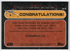 Chewbacca - Galactic Emblem Patch Relics (Trading Card) - Star Wars - Journey to the Last Jedi - 2017 Topps # MP-CH - Mint