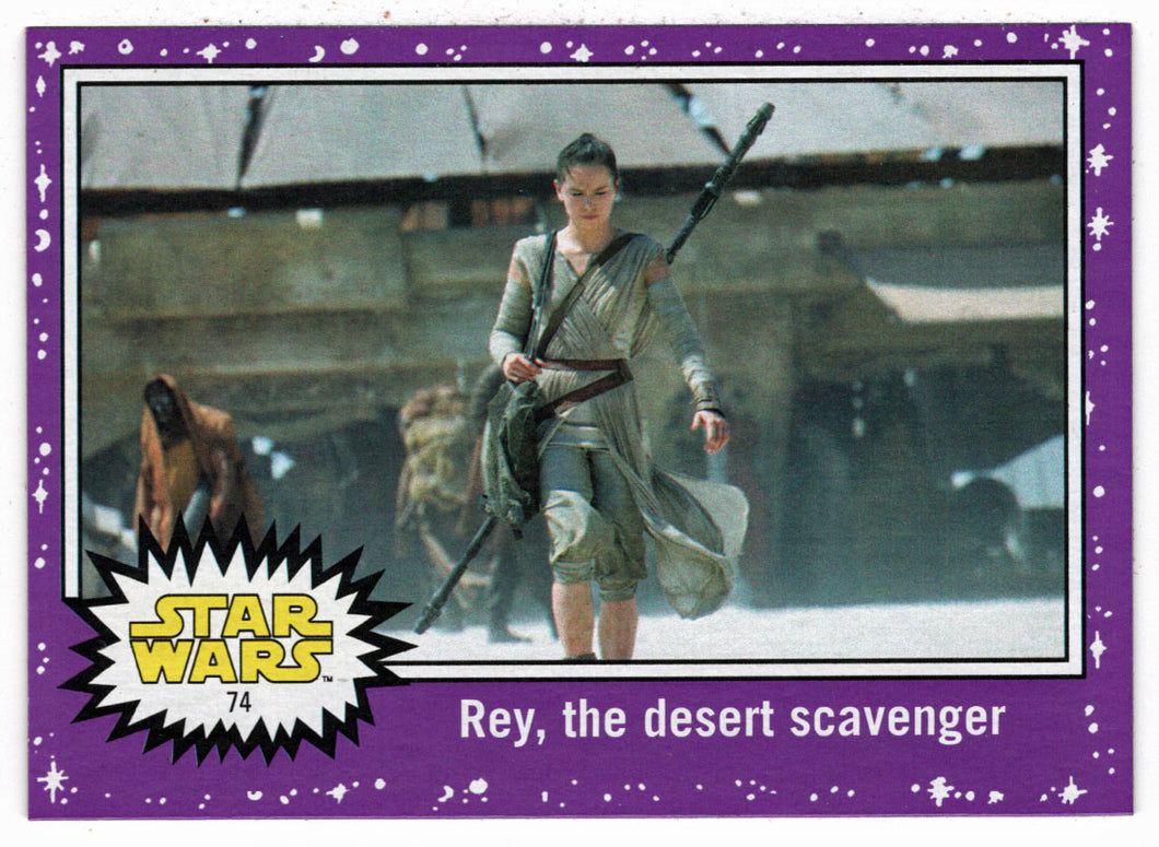 Rey, The Desert Scavenger - PURPLE (Trading Card) - Star Wars - Journey to the Last Jedi - 2017 Topps # 74 - Mint