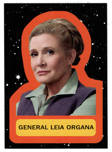 General Leia Organa - Character Retro Sticker (Trading Card) - Star Wars - Journey to the Last Jedi - 2017 Topps # 8 - Mint