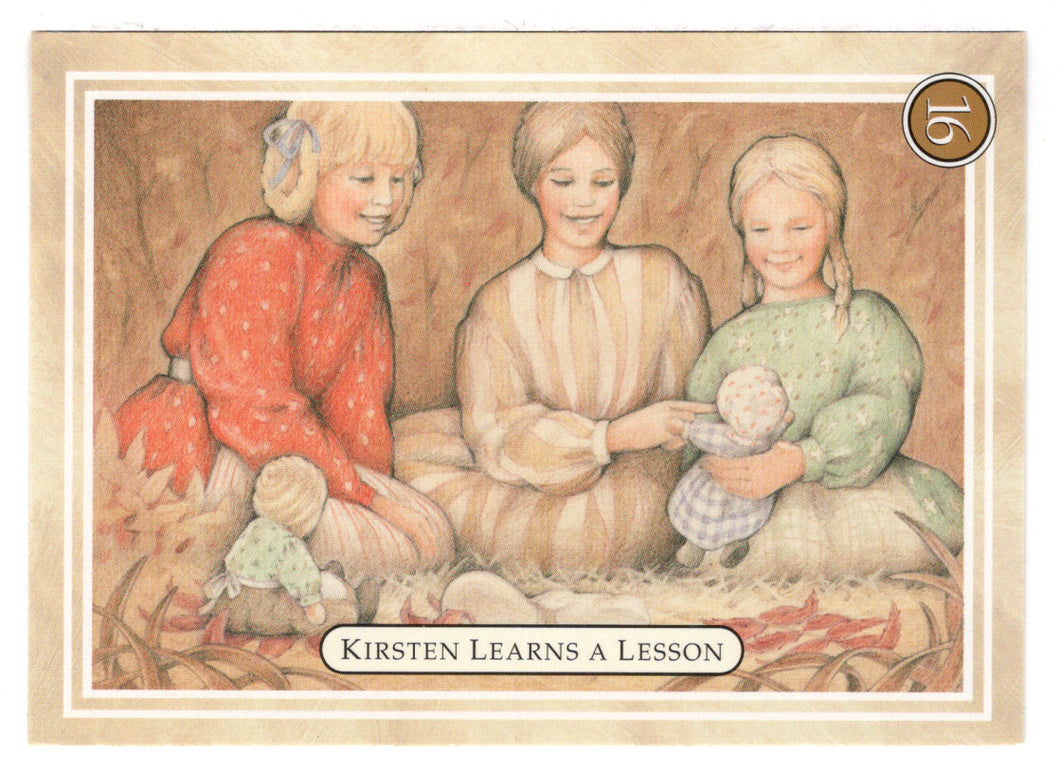 Kirsten - Learning a Lesson, Playing School - American Girl (Trading Card) # 16 - 1994 Pleasant Company - Mint