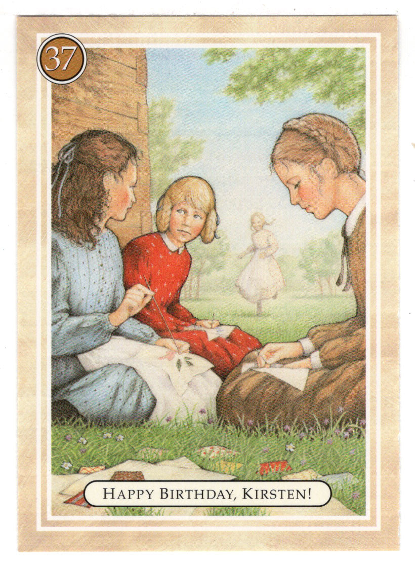 Kirsten - Happy Birthday, Sewing at Recess - American Girl (Trading Card) # 37 - 1994 Pleasant Company - Mint