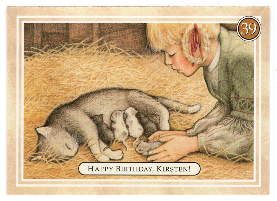 Kirsten - Happy Birthday, Kittens - American Girl (Trading Card) # 39 - 1994 Pleasant Company - Mint