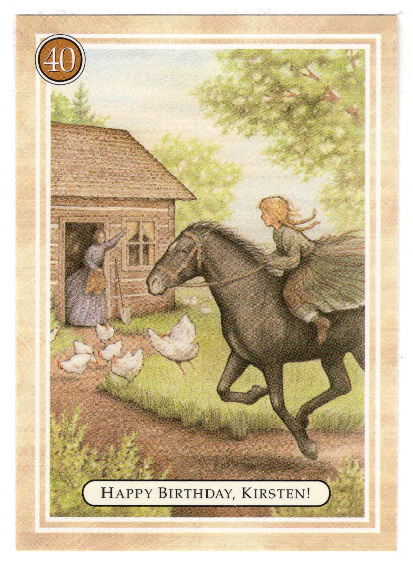 Kirsten - Happy Birthday, Riding for Help - American Girl (Trading Card) # 40 - 1994 Pleasant Company - Mint