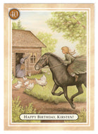 Kirsten - Happy Birthday, Riding for Help - American Girl (Trading Card) # 40 - 1994 Pleasant Company - Mint
