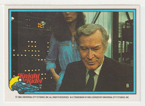 Devon Miles Considering The Case - Knight Rider (Trading Card) # 8 - 1983 Donruss - Mint