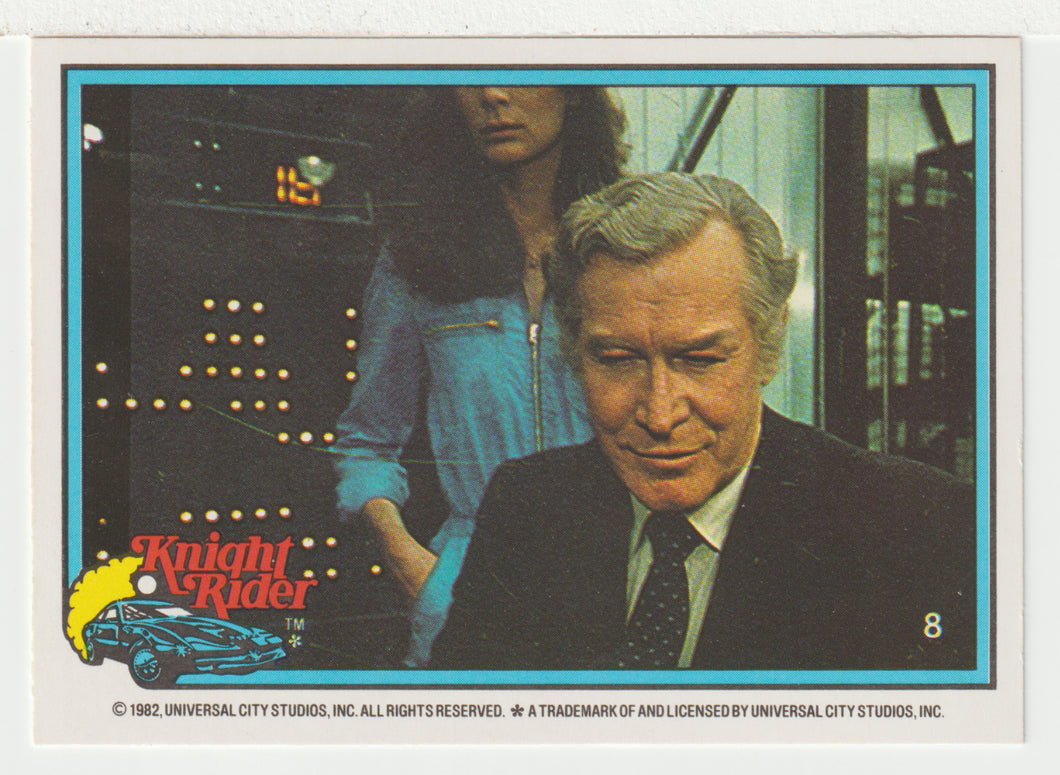 Devon Miles Considering The Case - Knight Rider (Trading Card) # 8 - 1983 Donruss - Mint