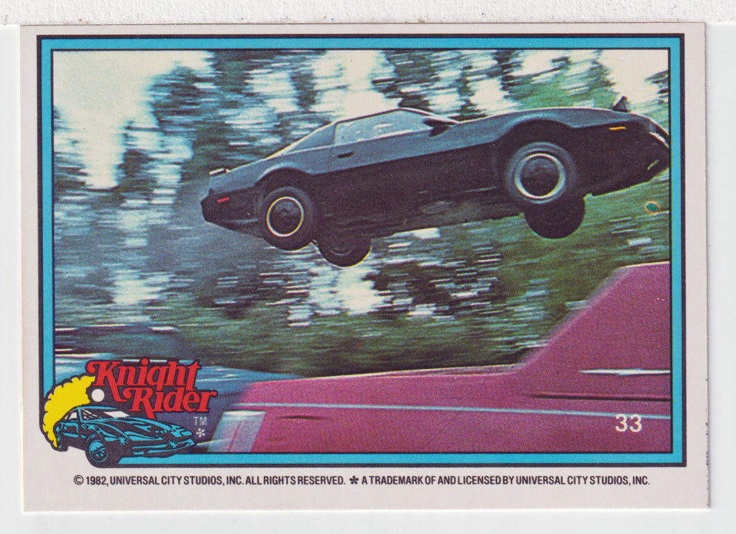 Kitt in Flight - Knight Rider (Trading Card) # 33 - 1983 Donruss - Mint