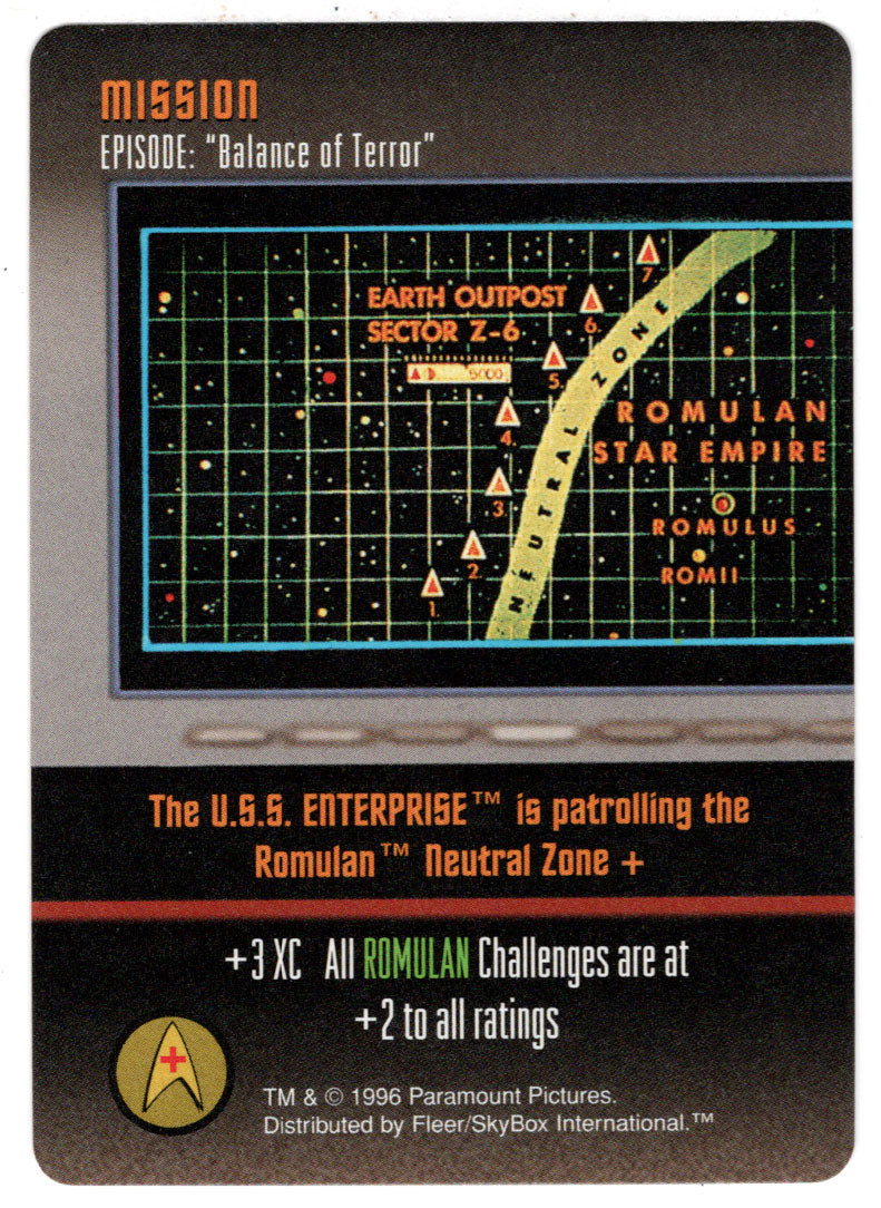 Mission - Balance of Terror (Trading Card) - Star Trek The Card Game - 1996 Skybox - Mint