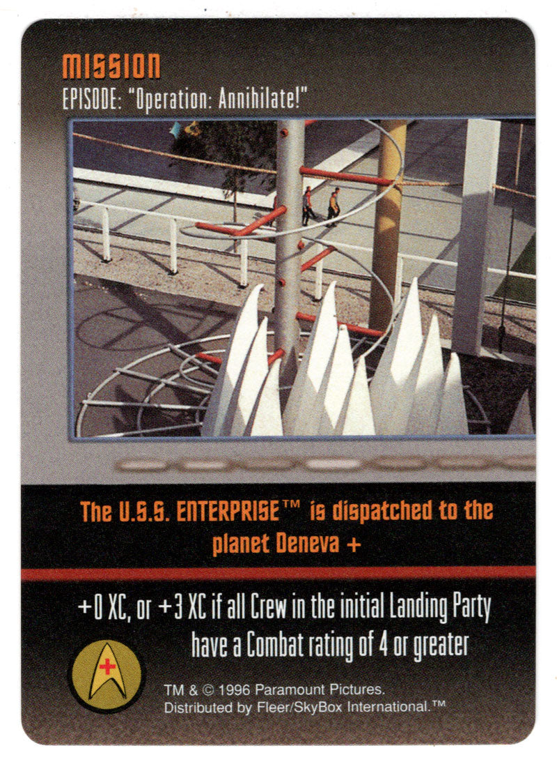 Mission - Operation Annihilate (Trading Card) - Star Trek The Card Game - 1996 Skybox - Mint