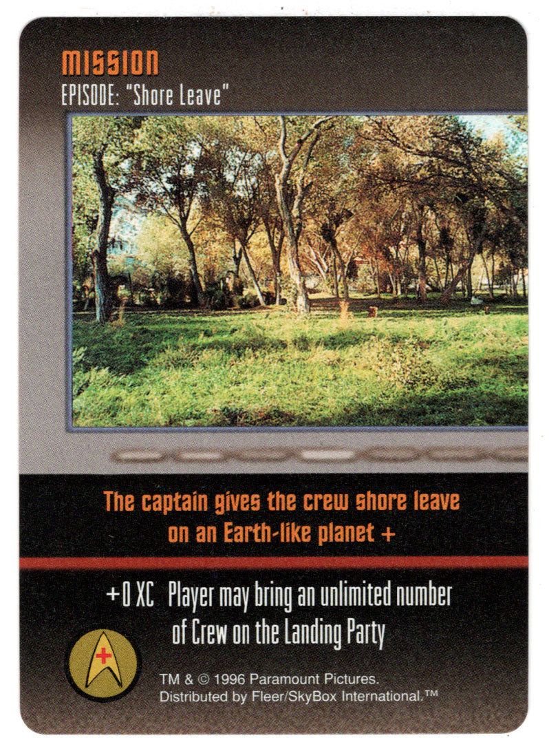 Mission - Shore Leave (Trading Card) - Star Trek The Card Game - 1996 Skybox - Mint