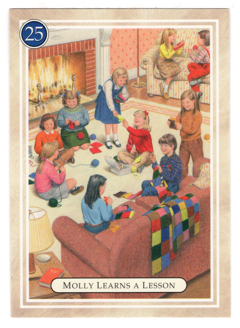Molly - Learning a Lesson - The Knitting Bee - American Girl (Trading Card) # 25 - 1994 Pleasant Company - Mint