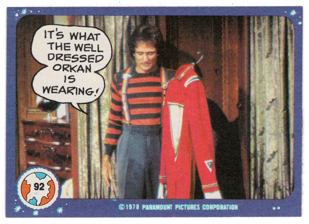 It's What the Well Dressed Orkan is Wearing - Mork & Mindy - 1989 Topps # 92 - Mint