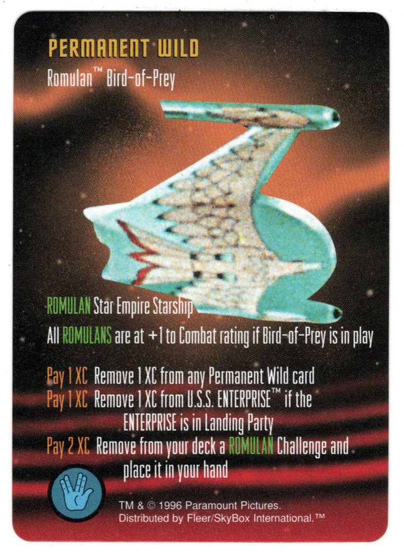 Permanent - Romulan Bird-of-Prey (Trading Card) - Star Trek The Card Game - 1996 Skybox - Mint