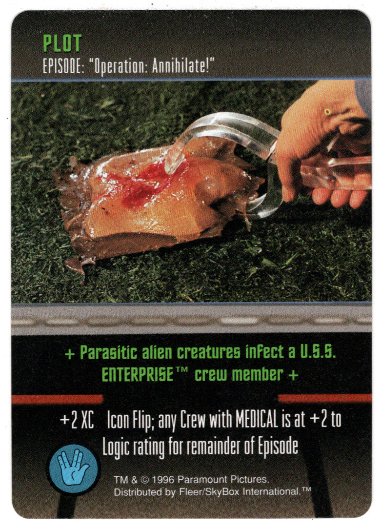 Plot - Operation: Annihilate (Trading Card) - Star Trek The Card Game - 1996 Skybox - Mint