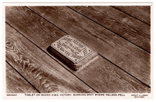 Load image into Gallery viewer, H.M.S. Victory - Tablet Marking the Spot Where Nelson Fell - Vintage Original Postcard # 0997 - New - 1940's
