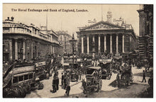 Load image into Gallery viewer, Bank of England &amp; Royal Exchange, London, England Vintage Original Postcard # 1026 - New - Early 1900's
