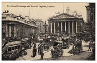 Bank of England & Royal Exchange, London, England Vintage Original Postcard # 1026 - New - Early 1900's