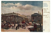 Load image into Gallery viewer, Bank of England &amp; Royal Exchange, London, England Vintage Original Postcard # 1027 - Very Good - Post Marked 1903
