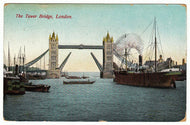 Tower Bridge, London, England Vintage Original Postcard # 1032 - Postmarked August 4, 1910