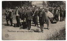 Load image into Gallery viewer, World War I - 'Rookies Arriving in Camp' Vintage Original Postcard # 1041 - New - 1914-1918

