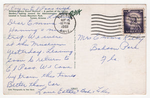 Arizona-Sonora Desert Museum, Tucson, Arizona, USA Vintage Original Postcard # 1865 - Post Marked May 25, 1961