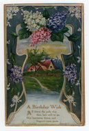 A Birthday Wish - Vintage Original Postcard # 1879 - Post Marked May 12, 1910