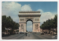 Arc de Triomphe, Paris, France - Vintage Original Postcard # 1887 - Post Marked January 27, 1972