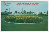 Brownwood, Texas - Traffic Circle, USA Vintage Original Postcard # 4989 - New 1960's