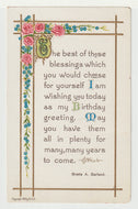 Birthday Greetings Vintage Original Postcard # 4996 - New - Hand Written in 1911